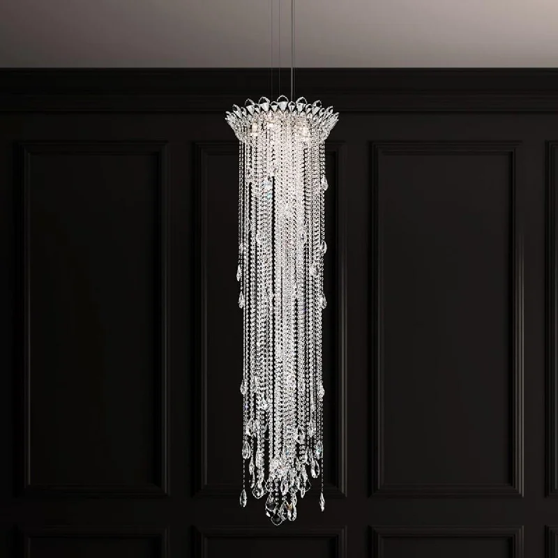 Energy - Efficient Industrial Lighting for Cost - SavingsTrilliane Strands 5 Light Stainless Steel Pendant with Clear Heritage Crystals