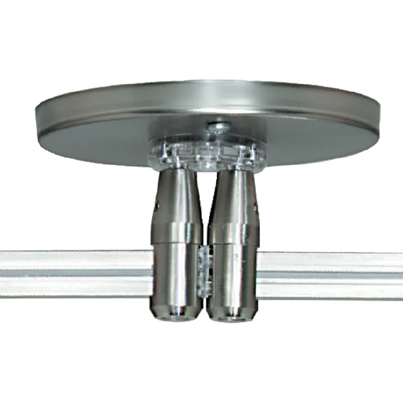 Track lighting with clear glass shadesMonoRail 4" Round Power Feed Canopy Dual-Feed Track lighting with clear glass shadesMonoRail 4" Round Power Feed Canopy Dual-Feed