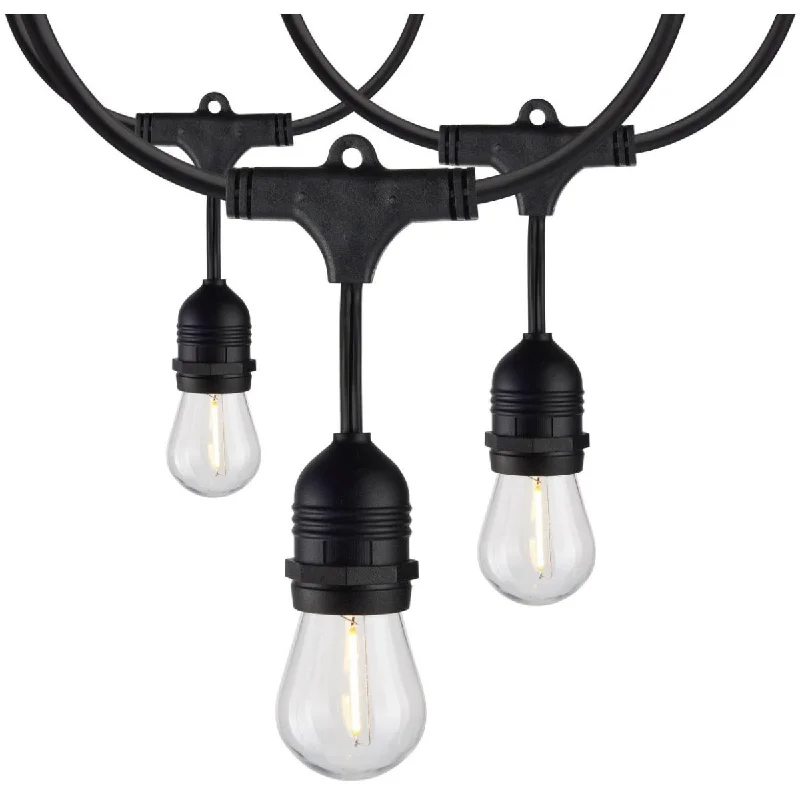 Explosion - Proof Industrial Lighting for Hazardous Locations2 Pack of 24 Feet LED String Light, 12 S14 bulbs, Warm White 2200K, 120V, Indoor/Outdoor
