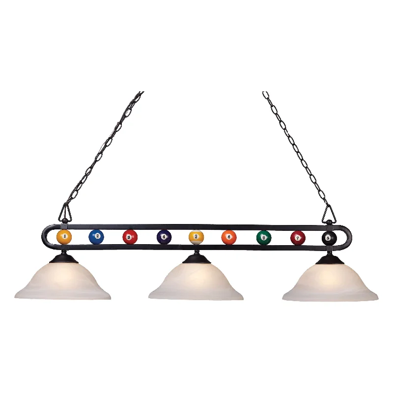 Track lighting for illuminating dining tablesBilliard Motif 51" Wide 3-Light Linear Chandelier