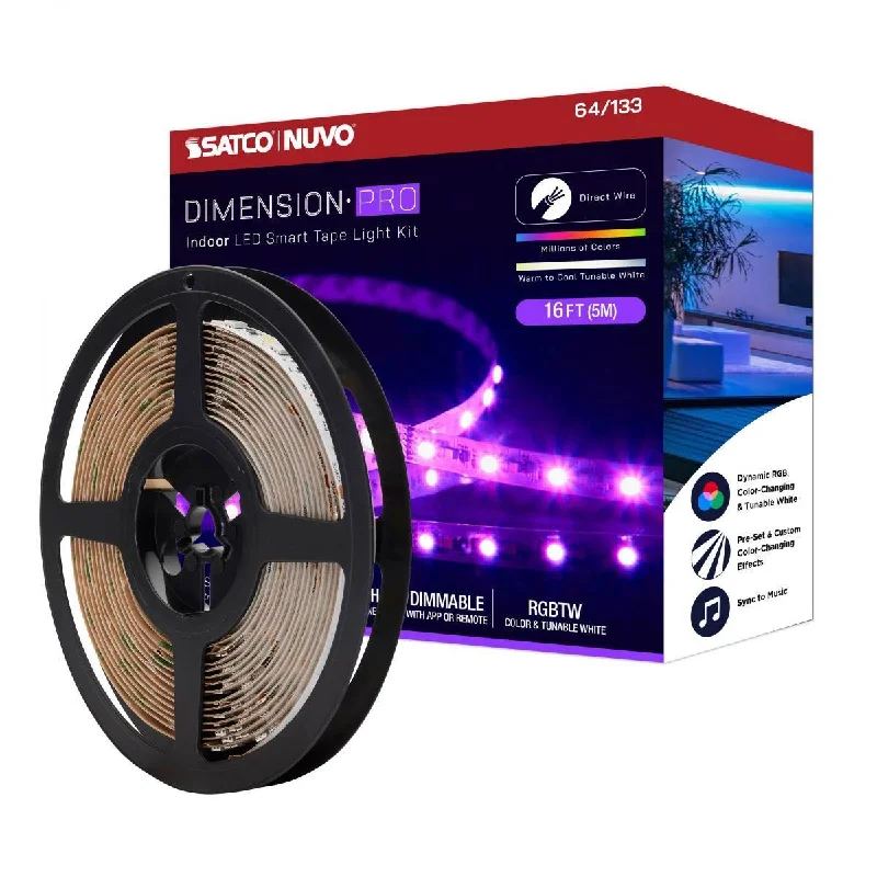 Industrial Flood Lighting for Outdoor Loading DocksDimension Pro LED Smart Tape Light Kit with Remote, 16ft Reel, Color Changing RGB and Tunable White, 24V, J-Box Connection Industrial Flood Lighting for Outdoor Loading DocksDimension Pro LED Smart Tape Light Kit with Remote, 16ft Reel, Color Changing RGB and Tunable White, 24V, J-Box Connection