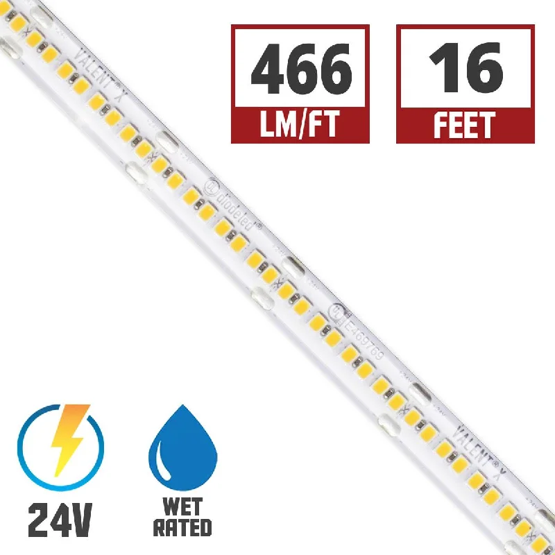Industrial Pendant Lighting for Machine ShopsValent X Wet Location High Density LED Strip Light, 16ft Reel, 2400K, 469 Lumens per Ft, 24V Industrial Pendant Lighting for Machine ShopsValent X Wet Location High Density LED Strip Light, 16ft Reel, 2400K, 469 Lumens per Ft, 24V