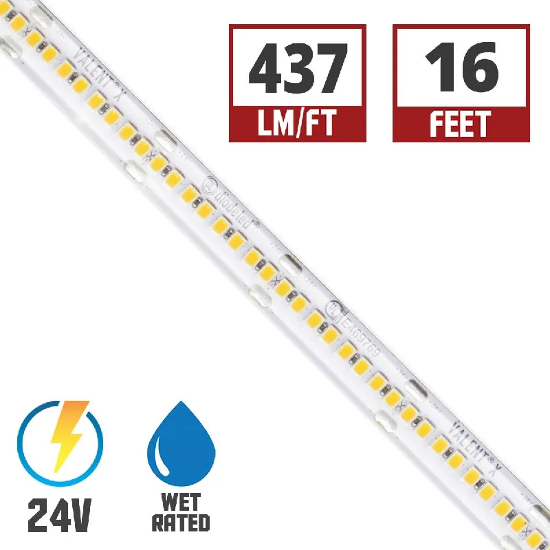 Color - Tunable Industrial Lighting for Special ApplicationsValent X Wet Location High Density LED Strip Light, 16ft Reel, 2700K, 495 Lumens per Ft, 24V Color - Tunable Industrial Lighting for Special ApplicationsValent X Wet Location High Density LED Strip Light, 16ft Reel, 2700K, 495 Lumens per Ft, 24V