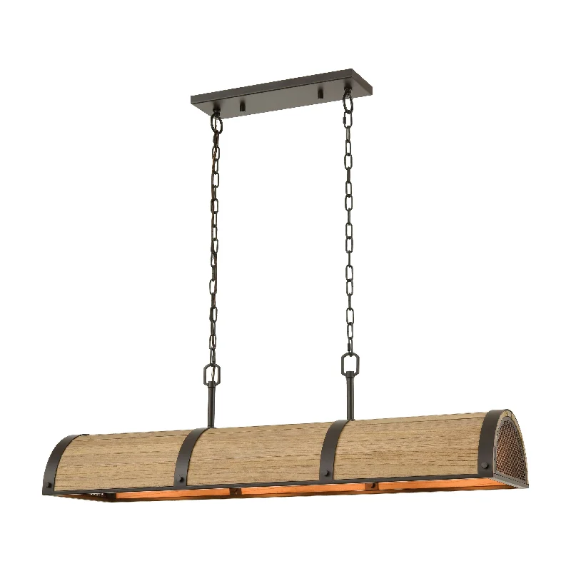 High - lumen track lighting for bright spacesWooden Barrel 40" Wide 4-Light Linear Chandelier High - lumen track lighting for bright spacesWooden Barrel 40" Wide 4-Light Linear Chandelier