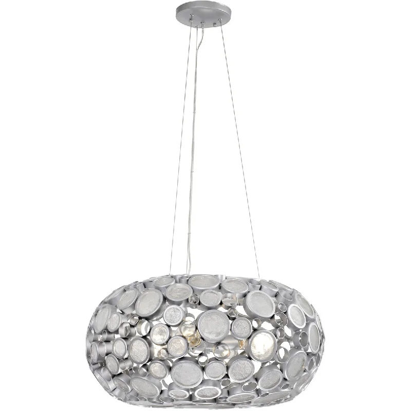 Track lighting with swivel heads for precise aimingVaraluz 165C04MS Fascination 4 Light 24 inch Donut Pendant, Metallic Silver Track lighting with swivel heads for precise aimingVaraluz 165C04MS Fascination 4 Light 24 inch Donut Pendant, Metallic Silver