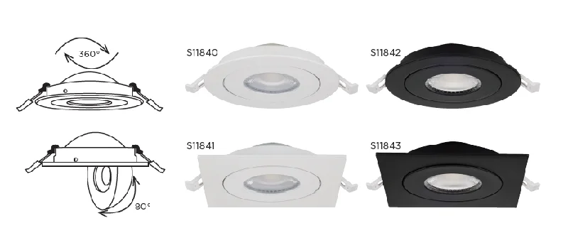 Track lighting for museums and galleriesSatco S11841 9WLED/GBL/4/CCT/SQ/WH 4 Inch Square Gimbal LED Downlight 9 Watt CCT Selectable Track lighting for museums and galleriesSatco S11841 9WLED/GBL/4/CCT/SQ/WH 4 Inch Square Gimbal LED Downlight 9 Watt CCT Selectable