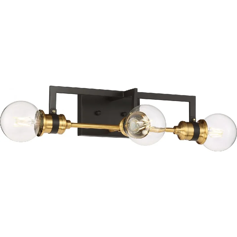 Track lighting with motion - sensor capabilitiesNuvo Lighting 60-6973 Intention 3 Light Vanity in Warm Brass and Black Track lighting with motion - sensor capabilitiesNuvo Lighting 60-6973 Intention 3 Light Vanity in Warm Brass and Black