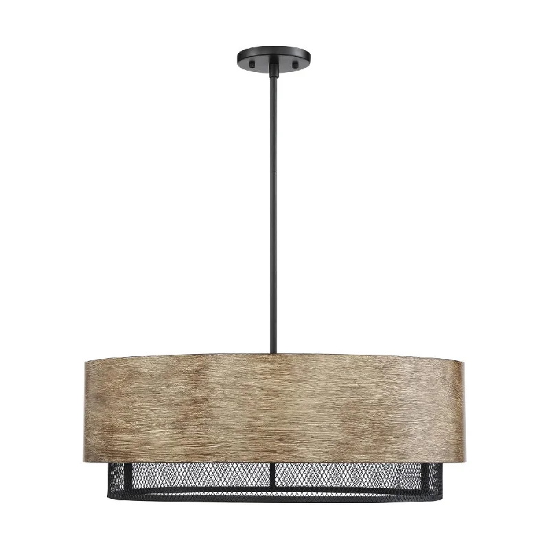 Track lighting with frosted glass shadesNuvo Lighting 60-6980 Barrique 5 Light Drum Pendant