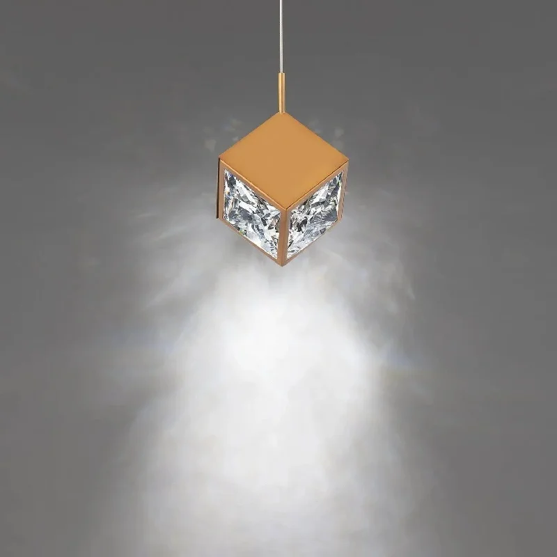 Track lighting with a brushed nickel finishIce Cube LED Mini Pendant