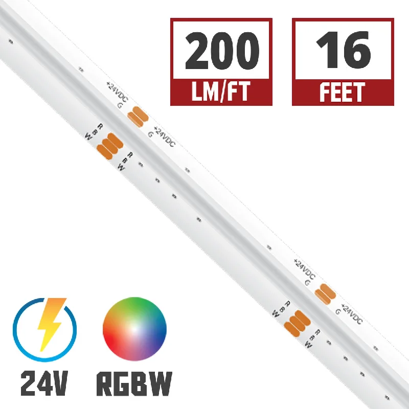 Low - Bay Industrial Lighting Fixtures for Small FactoriesTrulux High Output 16.4Ft RGB+3000K Dotless Tape Light, 200 Lumens/Ft, 24V Low - Bay Industrial Lighting Fixtures for Small FactoriesTrulux High Output 16.4Ft RGB+3000K Dotless Tape Light, 200 Lumens/Ft, 24V