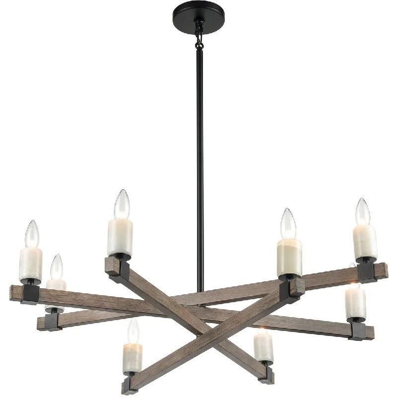 Track lighting for retail window displaysELK 15466/8 Stone Manor 34 inch Chandelier, Aspen/Matte Black