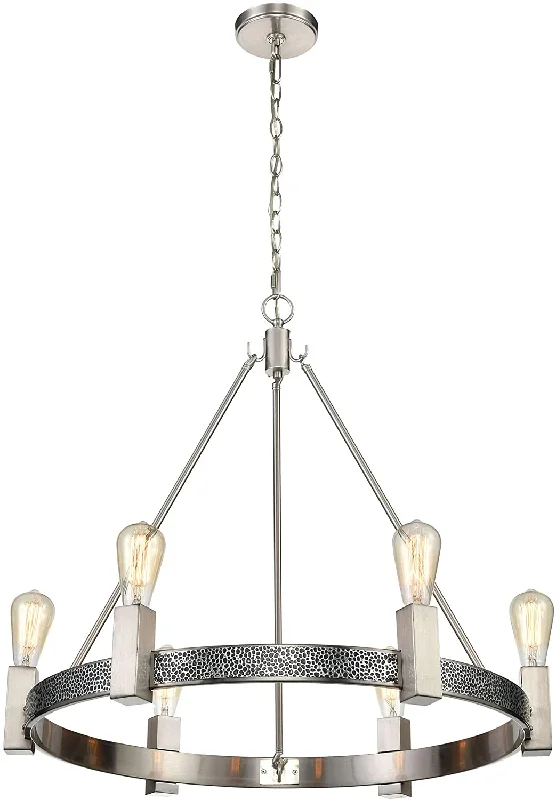 Track lighting with clear glass shadesElk Lighting D4452 Impression 6 Light Chandelier, Silver and Satin Nickel Track lighting with clear glass shadesElk Lighting D4452 Impression 6 Light Chandelier, Silver and Satin Nickel