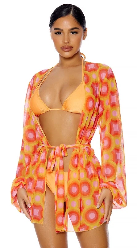 Cover Me Colorful Mesh Kimono