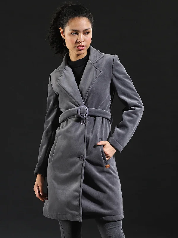 Campus Sutra Women Solid Winter Long Coat