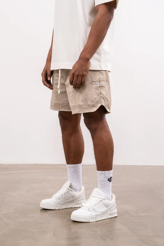 AIRTEX PANELLED SHORTS - BEIGE