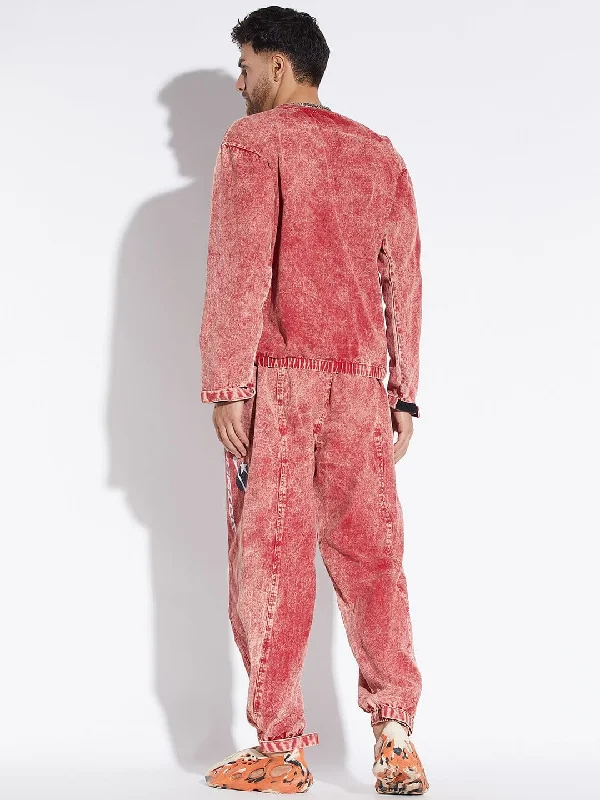 Amber Acid Washed Oversized Sweatshirt and Trackpants Combo Tracksuit