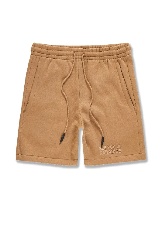 Big Men's Retro Paradise Tonal Shorts (Mocha)