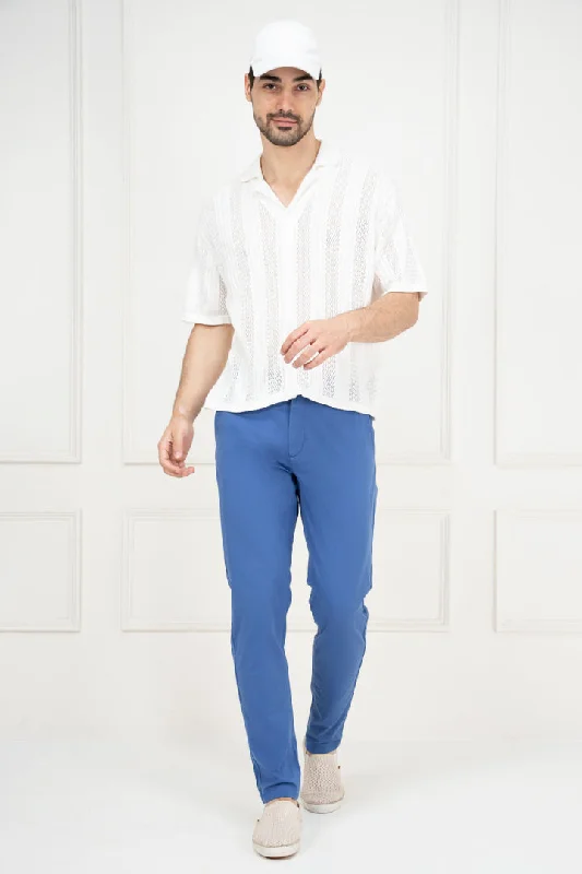 Blue Slim Fit Stretch Chino Pants