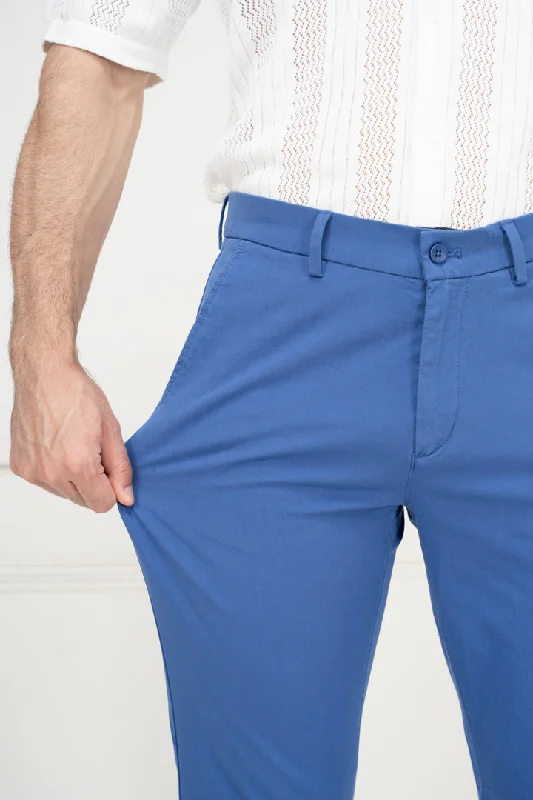 Blue Slim Fit Stretch Chino Pants