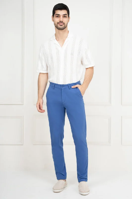 Blue Slim Fit Stretch Chino Pants