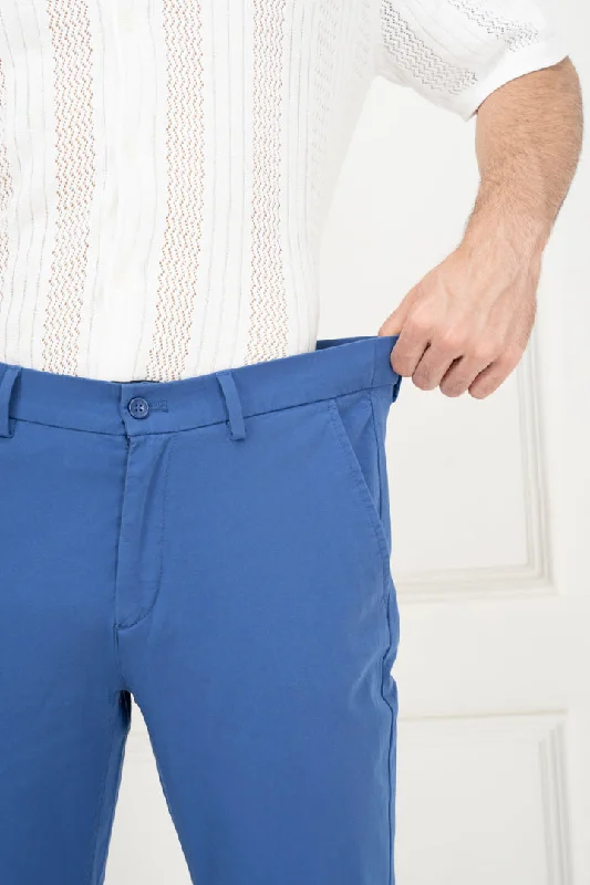 Blue Slim Fit Stretch Chino Pants