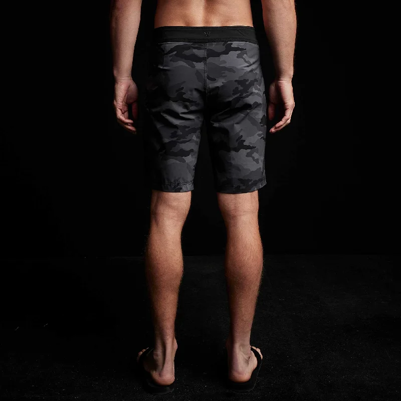 Camo Zip Pocket Boardshort - Black Sea Camo/Black