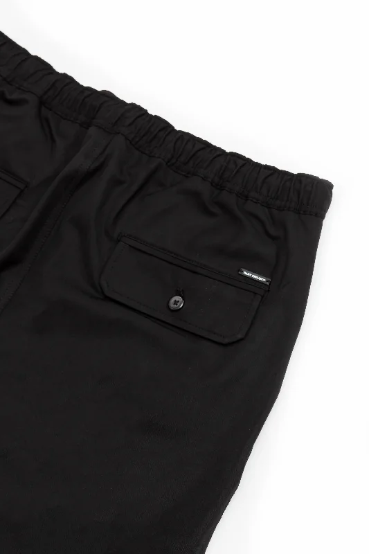 Jet Black Slim Fit Cargo Pants