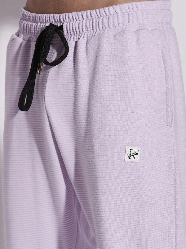 Lavender Pleated OverShirt And Pants Combo Set