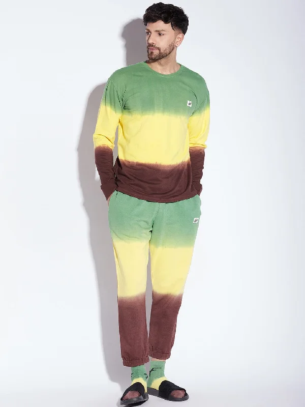 Lemon Tricolour Oversized Tshirt and Trackpant Clothing Set