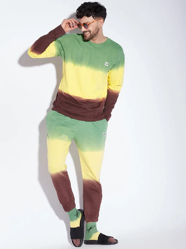 Lemon Tricolour Oversized Tshirt and Trackpant Clothing Set