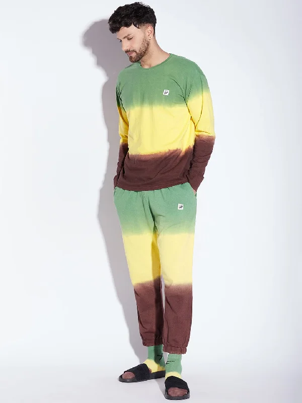 Lemon Tricolour Oversized Tshirt and Trackpant Clothing Set