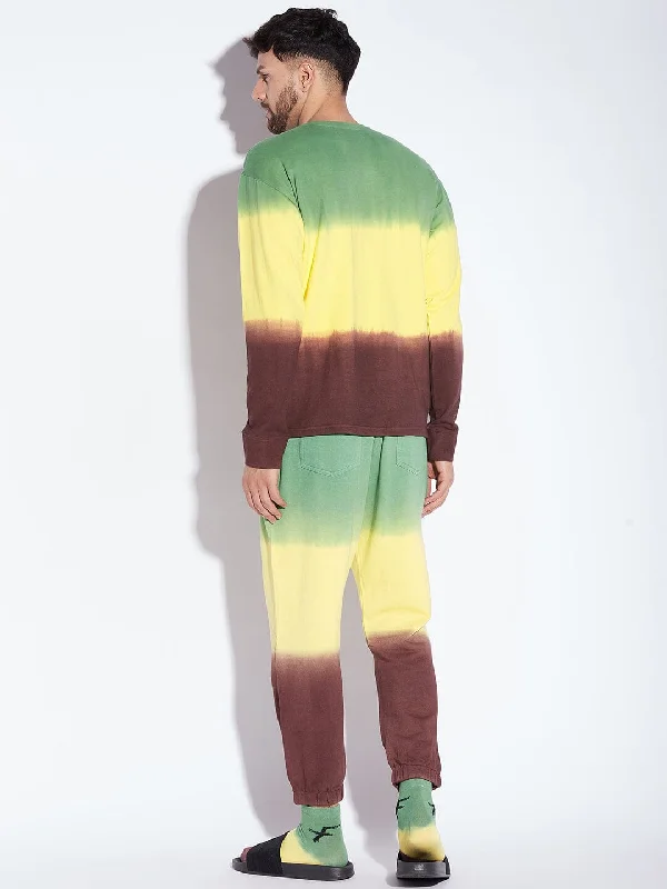 Lemon Tricolour Oversized Tshirt and Trackpant Clothing Set