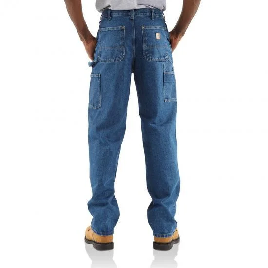 Loose Original Fit Washed Logger Double Front Work Jean (Denim)(Darkstone)