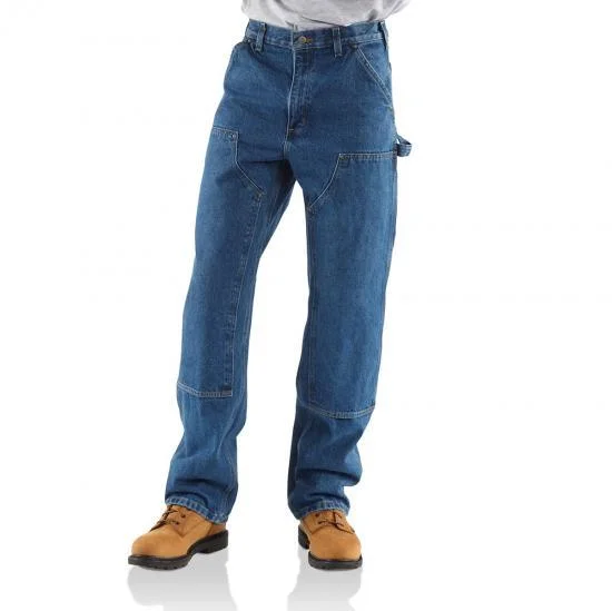 Loose Original Fit Washed Logger Double Front Work Jean (Denim)(Darkstone)