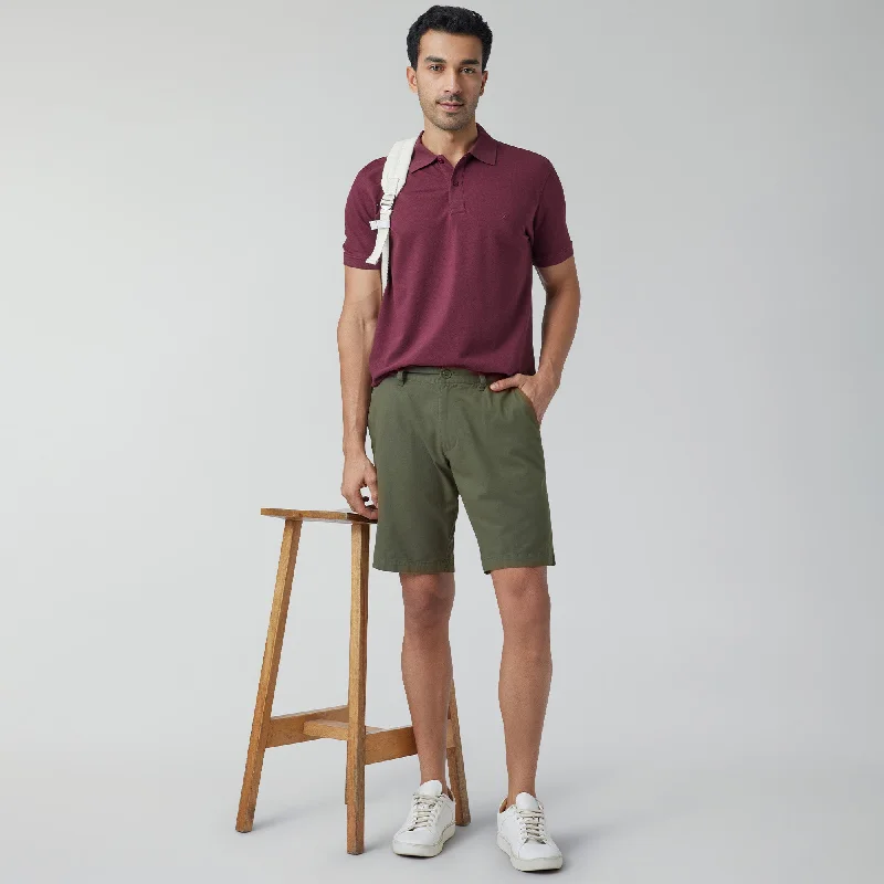 Element Cotton Chinos Shorts For Men Olive Green