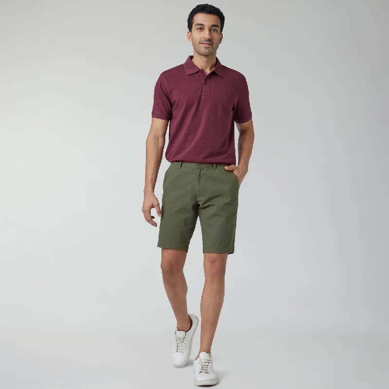 Element Cotton Chinos Shorts For Men Olive Green