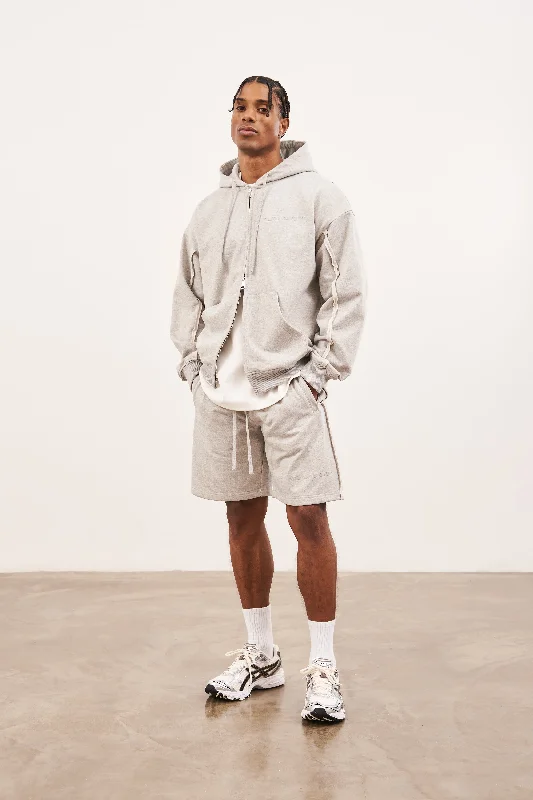 RAW SEAM SHORTS - GREY MARL