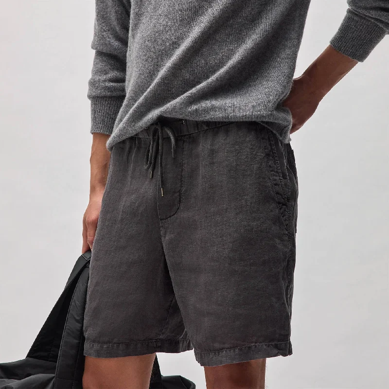 Relaxed Fit Linen Short - Magma Pigment