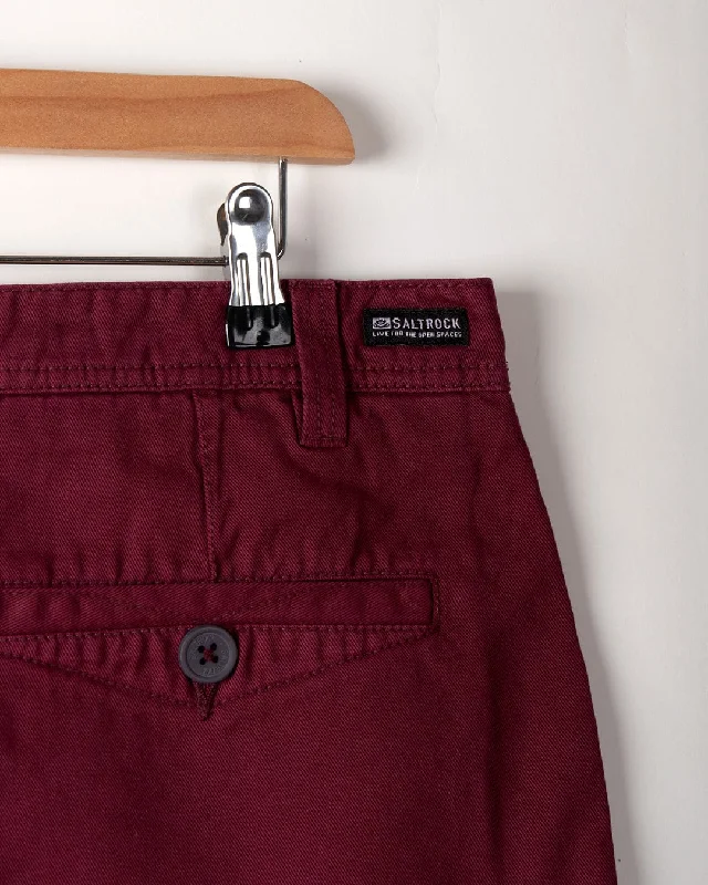 Sennen - Mens Chino Short - Burgundy