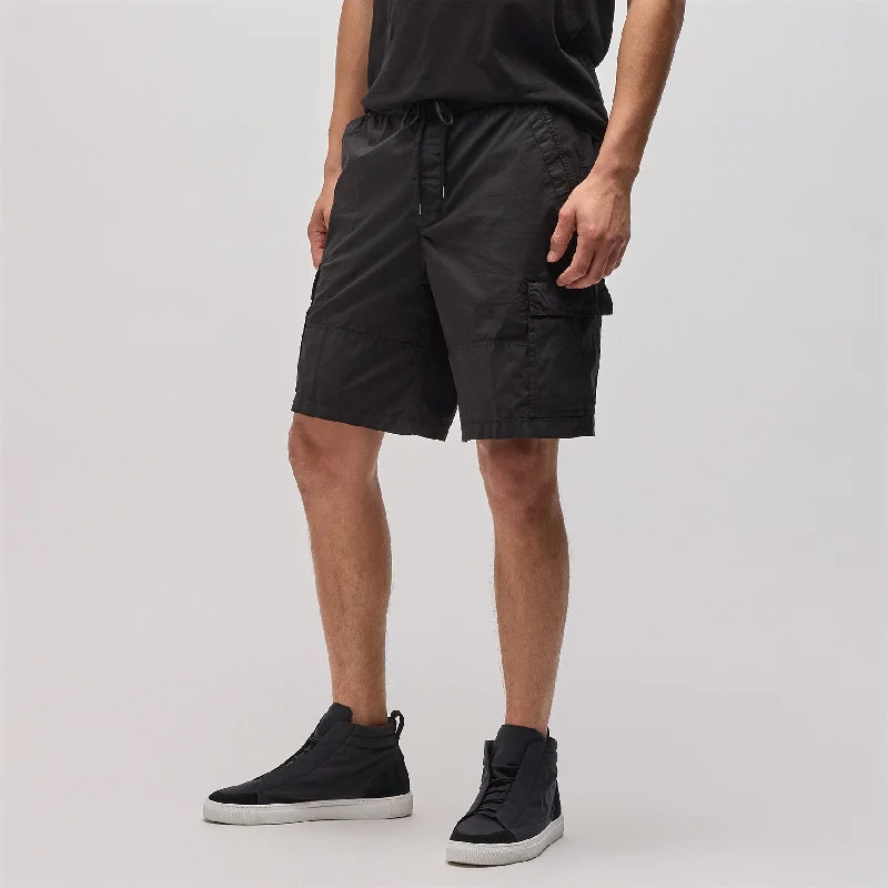 Stretch Poplin Cargo Short - Black