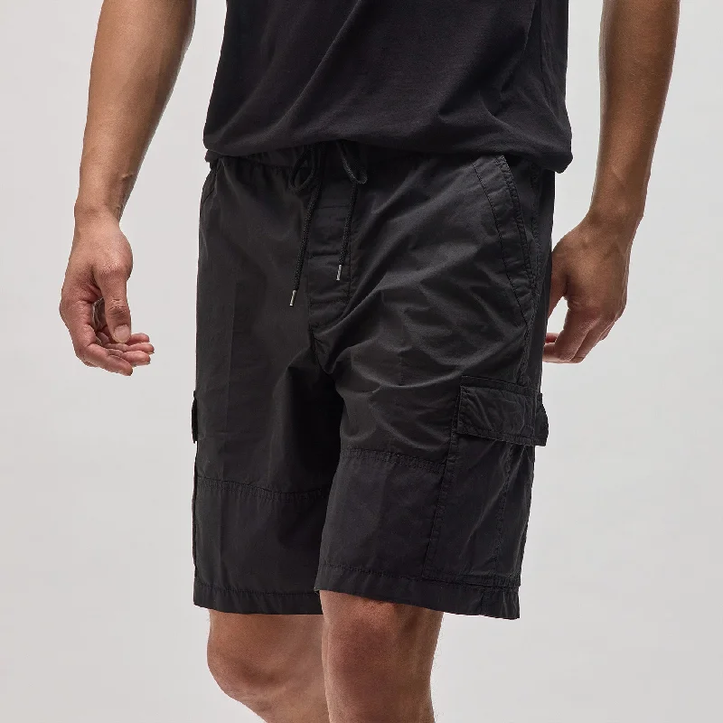 Stretch Poplin Cargo Short - Black