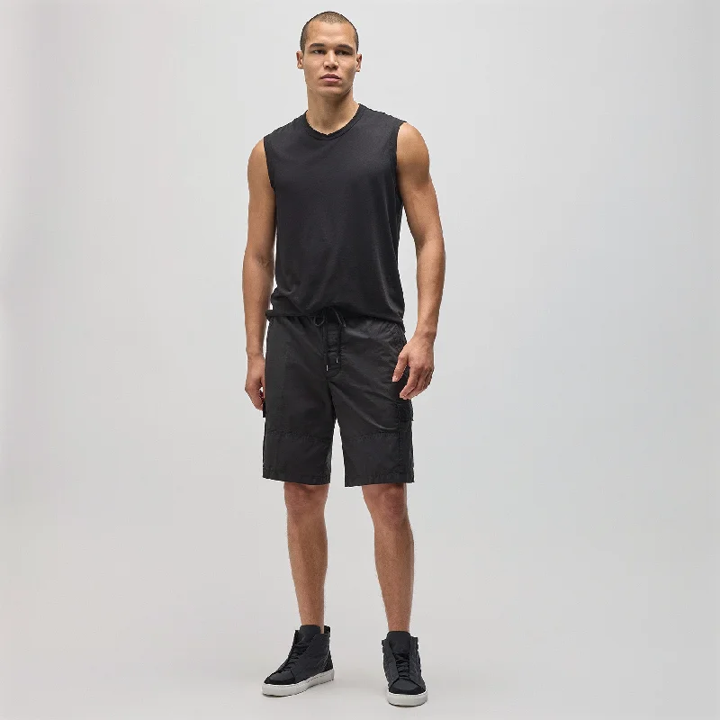 Stretch Poplin Cargo Short - Black