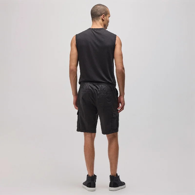 Stretch Poplin Cargo Short - Black