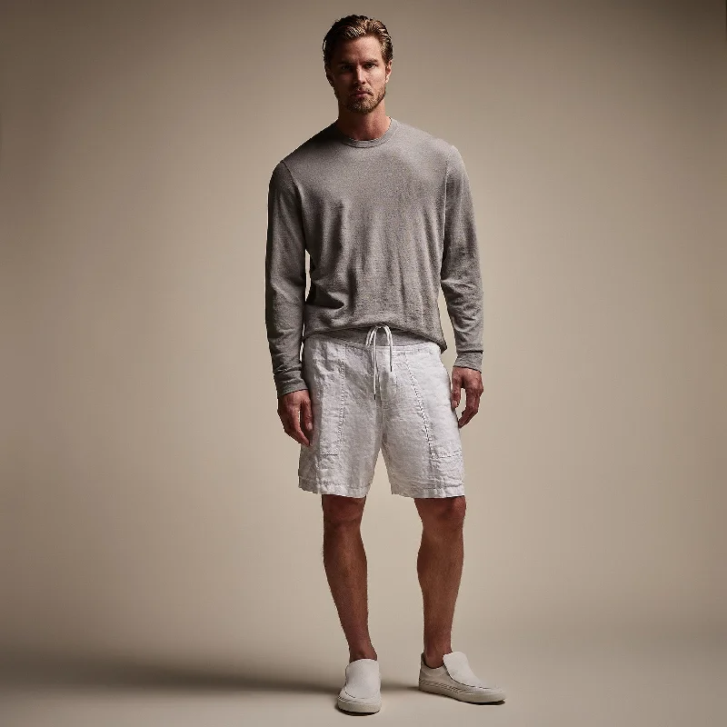 Utility Linen Short - White