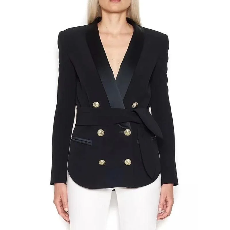 Tuxedo Blazer Jacket Women - Casual - Plain-Solid