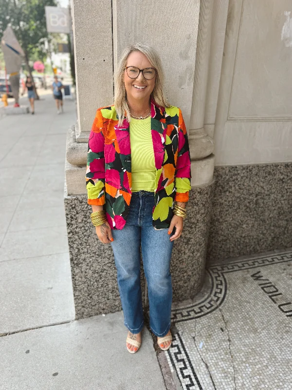 Black Multi Floral Blazer