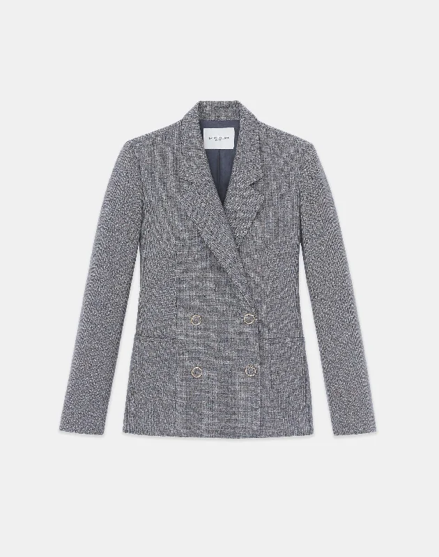 Check Brushed Wool Blazer