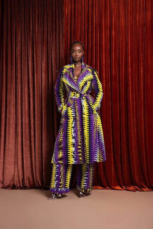 FEMI African Print Trench Jacket