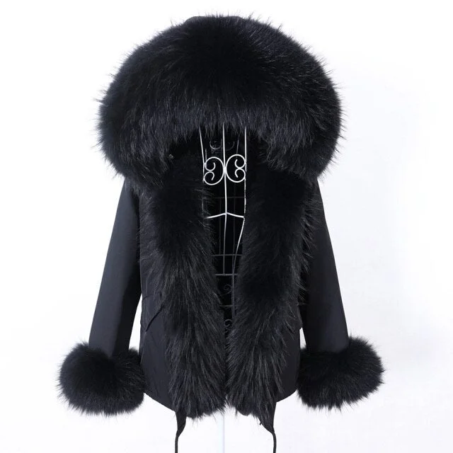 Women's Thick Warm Winter Style Long Sleeves and Synthetic Fur Lining Jacket