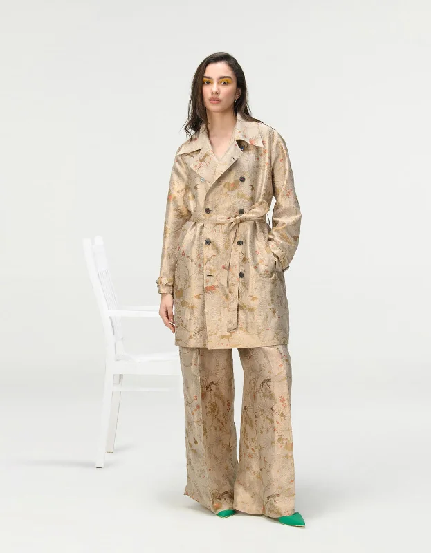 Trench Silk Brocade Ivory